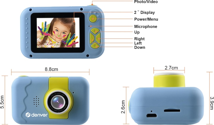 Actual product image Denver KCA-1350 blue children's camera