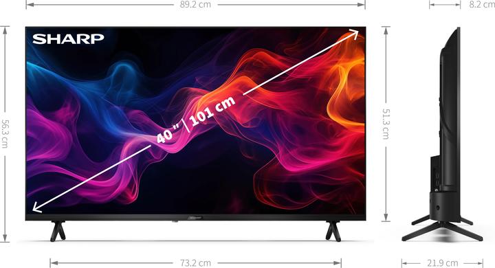 Actual product image Sharp 40GF2265E 40" FHD Google TV schwarz (40", LED, Full HD)