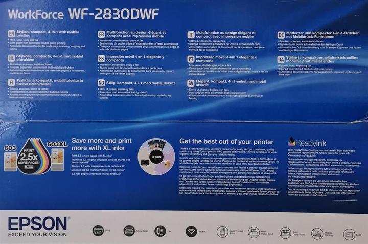 Actual product image Epson WorkForce WF-2830DWF (Ink, Colour)
