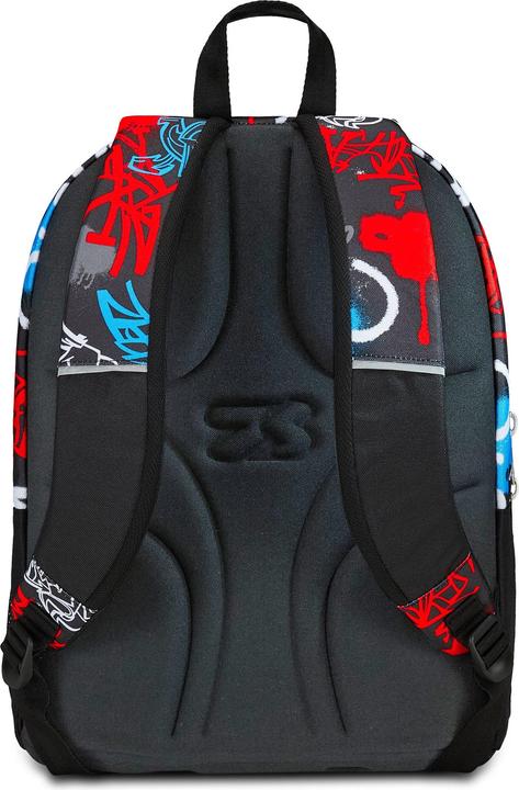 Actual product image Seven Adavanced Pockets Black Red School Backpack (33 l)