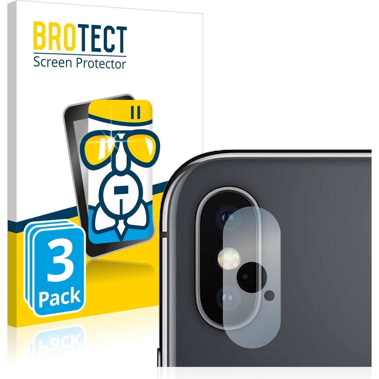 BROTECT AirGlass Panzerglasfolie (3 Stück, Apple iPhone XS Max), Smartphone Schutzfolie, Transparent