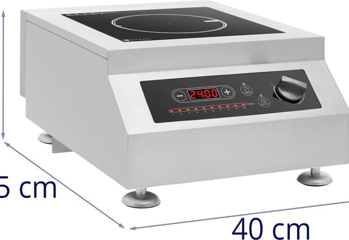 Produktbild Royal Catering Induktionsplatte Induktionskochplatte Induktionsfeld 5000 W Timer Edelstahl