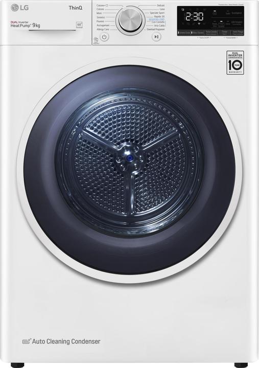 LG RH90V9AVHN Sèche-linge en pose libre Chargement frontal 9 kg A++ Blanc (9 kg, Gauche)