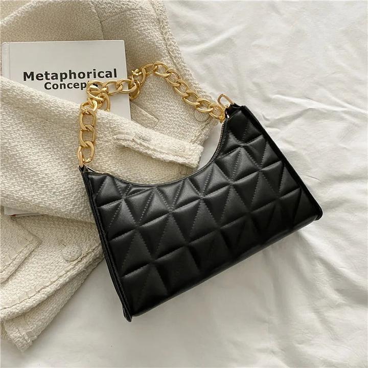 Produktbild Only-Bags.Store Diamantmuster Umhängetasche PU-Leder Solide Farbe Nische Kette Handtasche Mode Unterarm