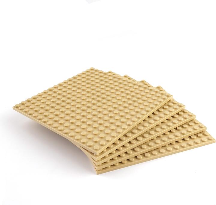 LEGO 16x16 Building Plates tan Plates - Buildable on Both Sides - Tan 91405 Quantity 12x (91405, LEGO Accessories)