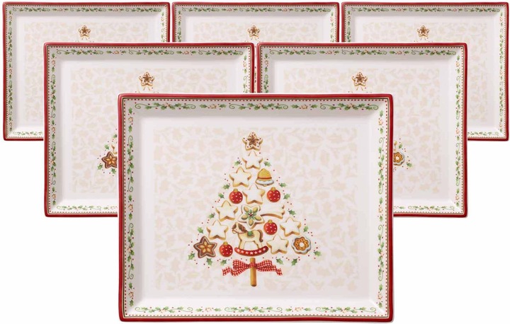 Villeroy & Boch Multipack Winter Bakery Delight rectangular pastry platter, small - 6 pieces
