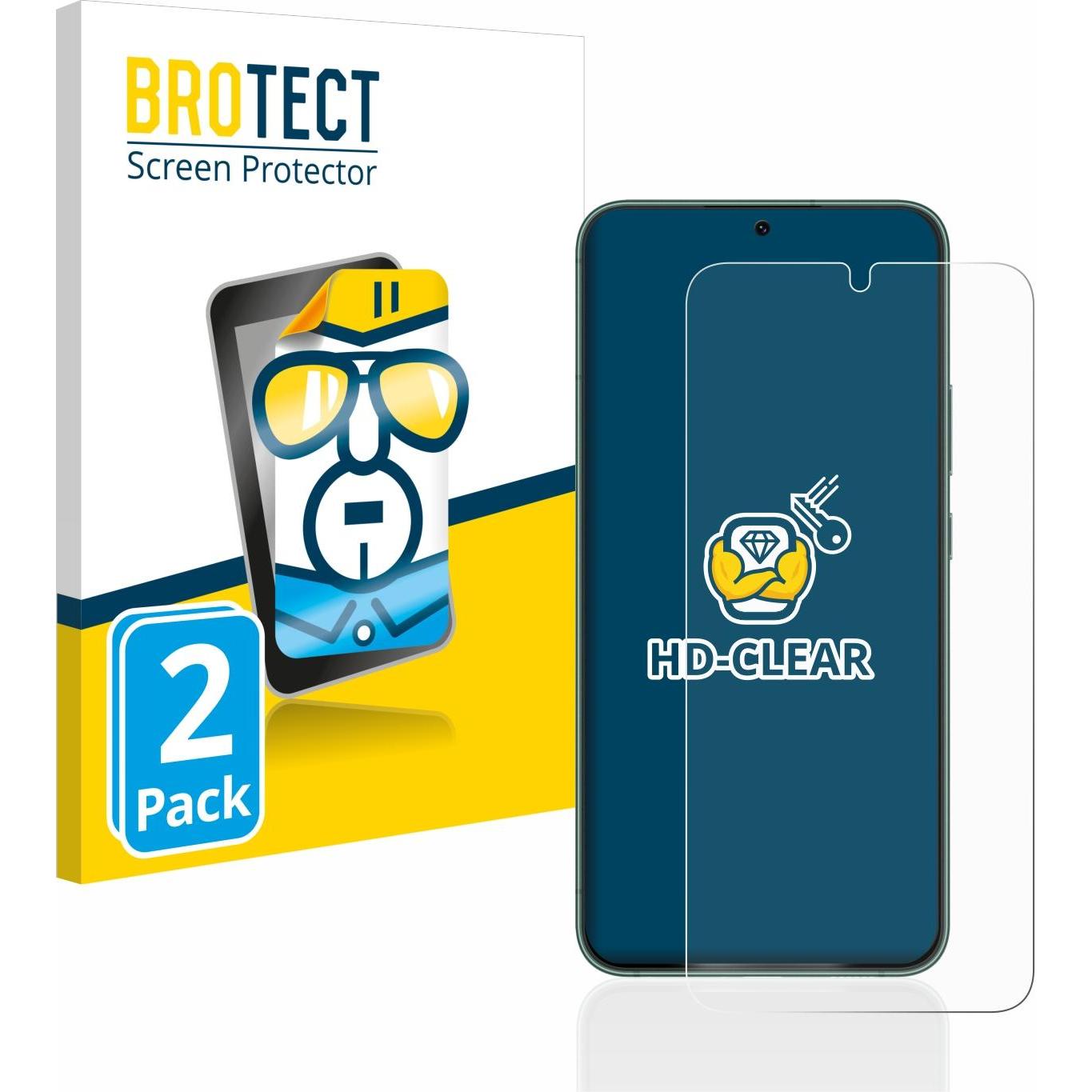 BROTECT Schutzfolie Displayschutz Klar (2 Stück, Samsung Galaxy S22 5G), Smartphone Schutzfolie, Transparent