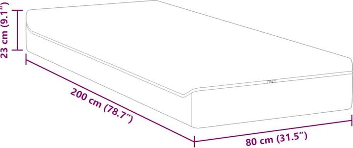 Actual product image vidaXL Mattress (80 x 200 cm, Foam core, Spring core)