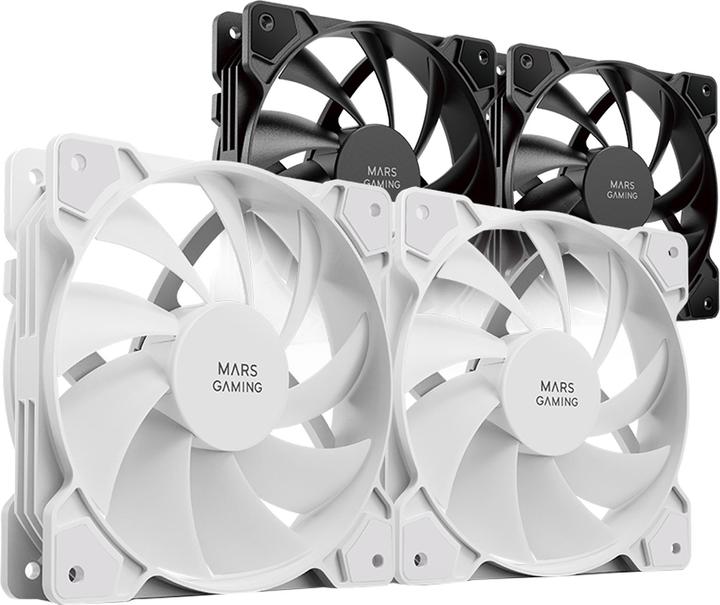 Produktbild Mars Gaming Lot De 2 Ventilateurs Boitier Mf-Prox2 - 12cm (Blanc) (120 mm, 2 x)