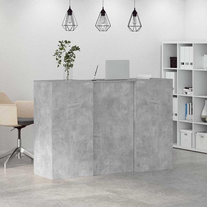 Actual product image VidaXL Reception counter concrete grey 155x50x103.5 cm wood-based reception counter