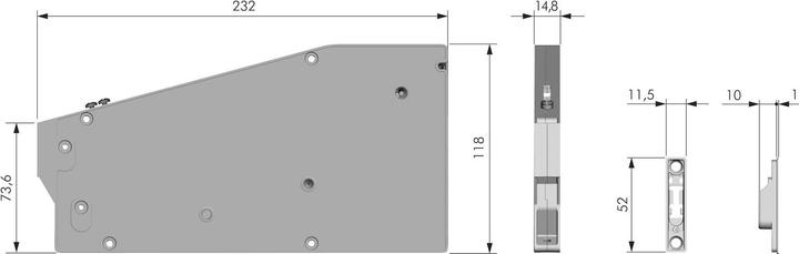 Actual product image Italiana Ferramenta KIARO airbrake bracket with cable, grey plastic