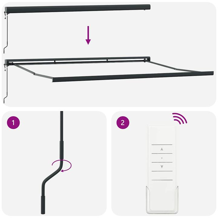 Immagine prodotto vidaXL Markise Einziehbar Gelenkarmmarkise Sonnenmarkise Anthrazit Weiss Stoff (4.50 m)