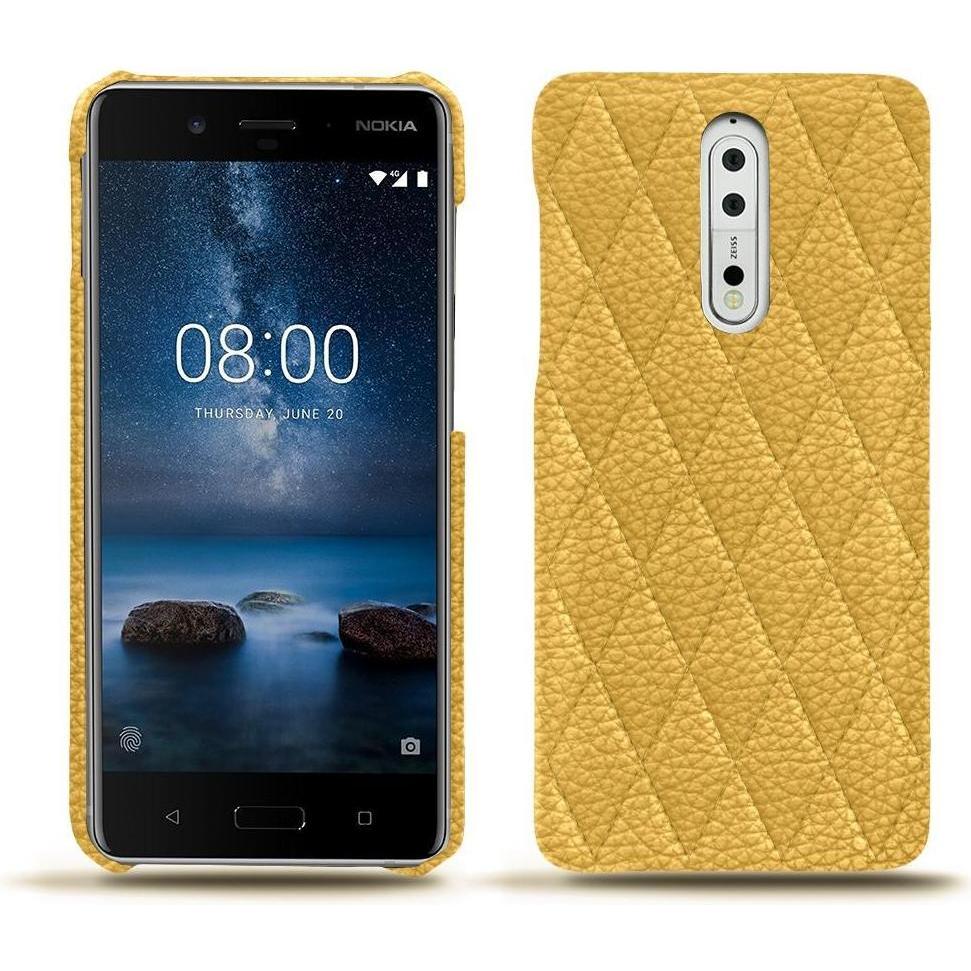 Noreve Lederschutzhülle (Nokia 8), Smartphone Hülle, Orange