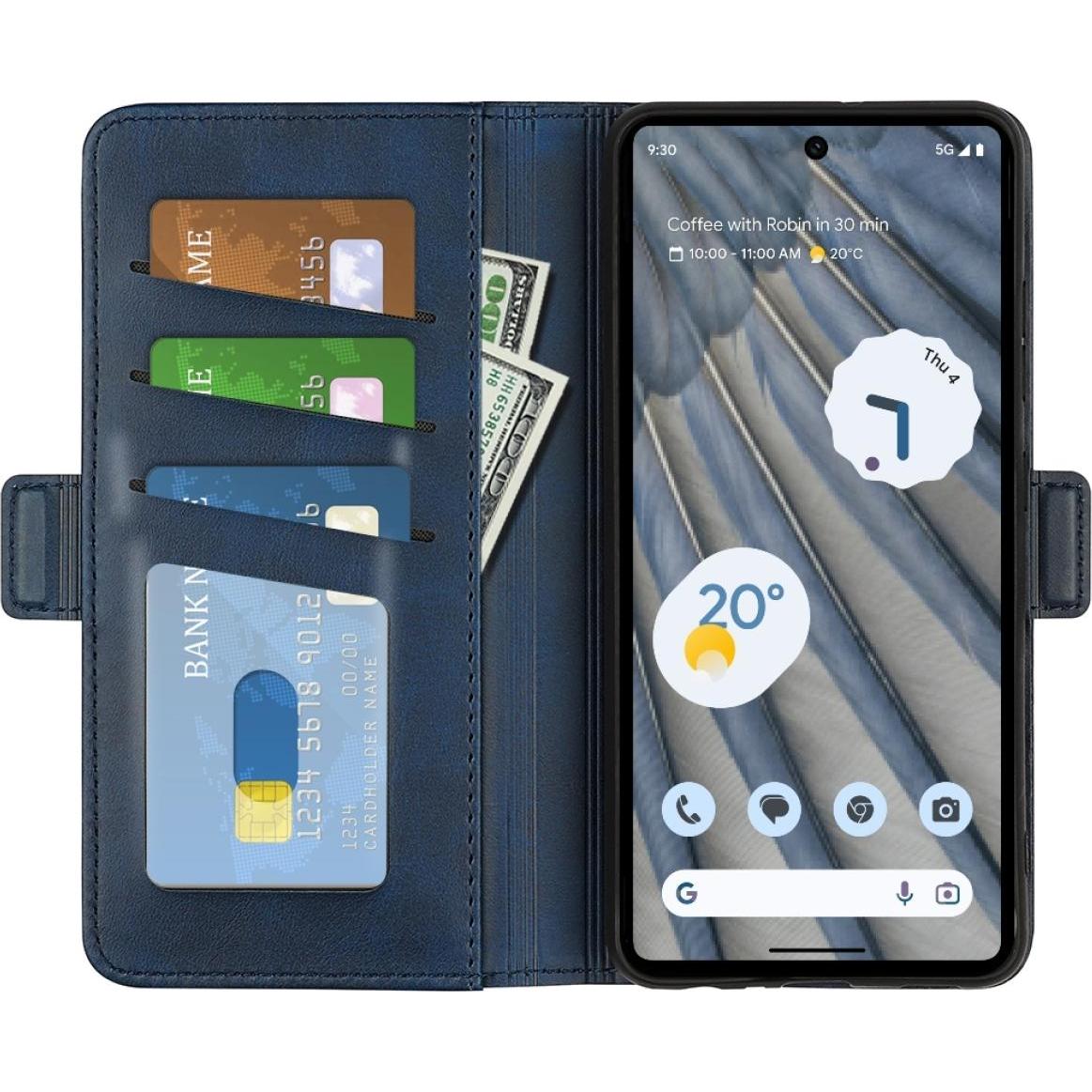 Thumbnail - Screenguard CardLounge Google Pixel 7a Leder Hülle (Google Pixel 7a), Smartphone Hülle, Blau
