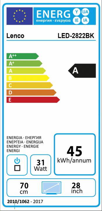 Energie-Label Lenco LED-2822BK (28", LCD, HD)