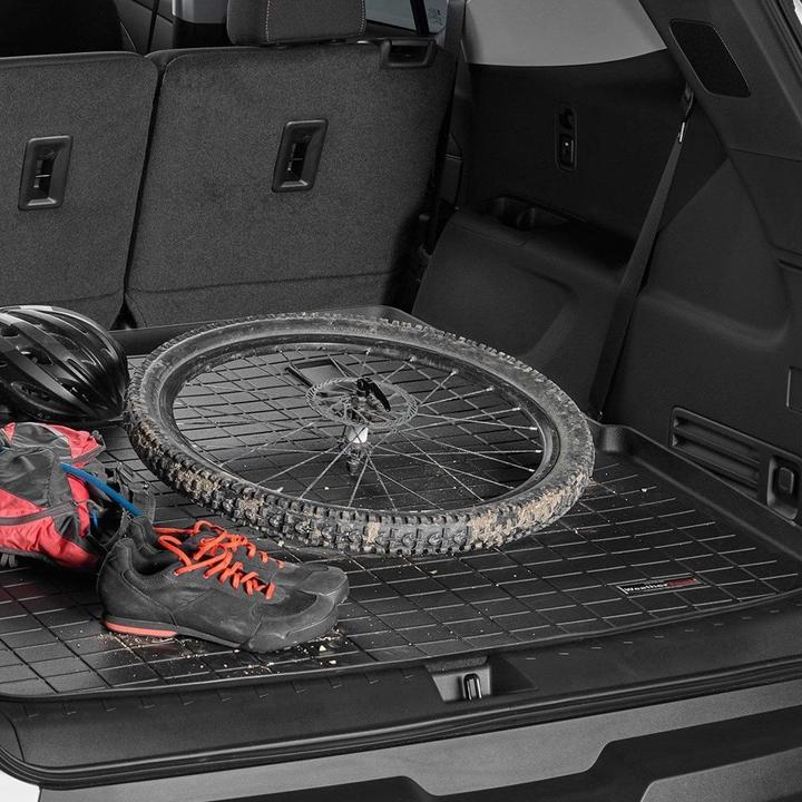 Actual product image WeatherTech Dodge Durango (2011-2024) behind 2nd row boot tub