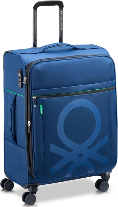 Actual product image Delsey Paris x United Colors of Benetton Color Block 4-wheel cabin trolley S 55 cm with stretch fold (77 l, Hand luggage (up to 50 litres))