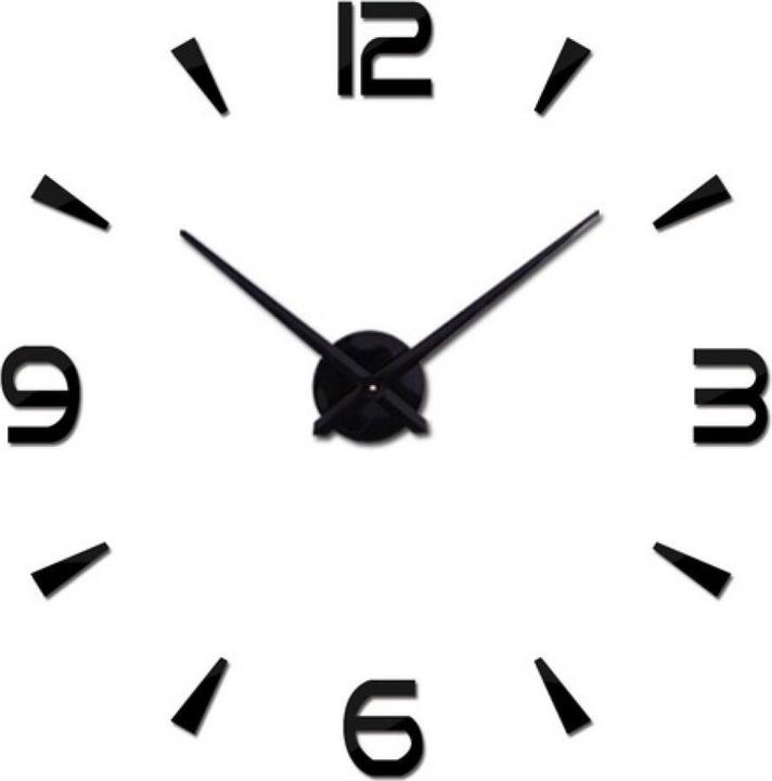 Ikonka Grosse Wanduhr 80-120cm schwarz 4 Ziffern
