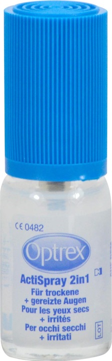 Actual product image Optrex ActiSpray 2in1 for dry + irritated eyes, 10 ml solution (10 ml, 10 ml solution, Optrex ActiSpray 2in1 for dry + irritated eyes)