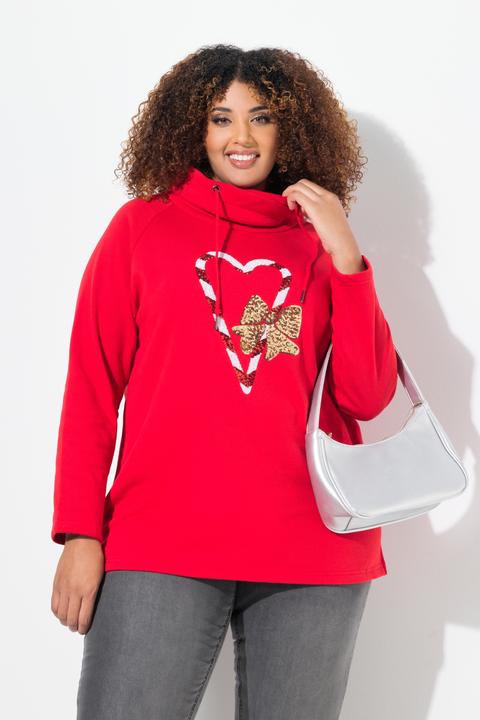 Produktbild Ulla Popken Sweatshirt, Zuckerstangen, Stehkragen, Langarm (50, 52)