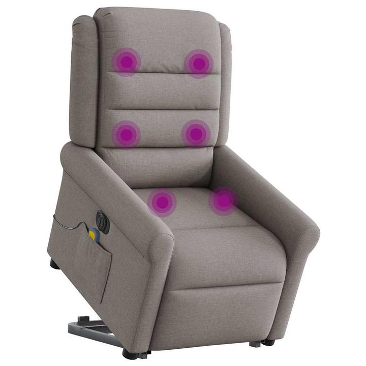 Actual product image VidaXL Electric massage chair with stand-up aid Taupe fabric