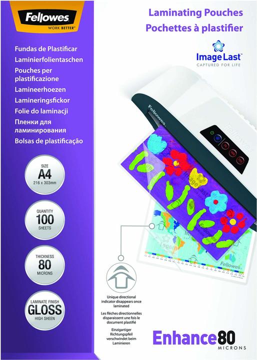 Immagine prodotto Fellowes Potenziare 80 (A4, 100 pz., 80 µm)