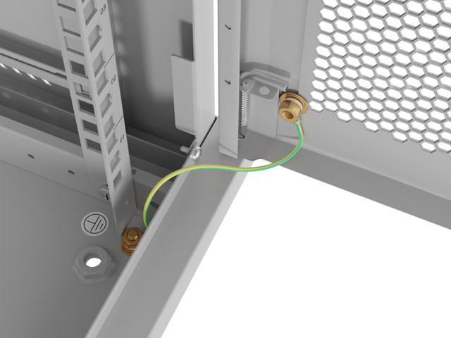 Produktbild Lanberg 19" 9HE 600X450 grauer Wandmontage-Rack-Schrank perforierte Türen (flach verpackt) (9 HE, 19 Zoll Rack)