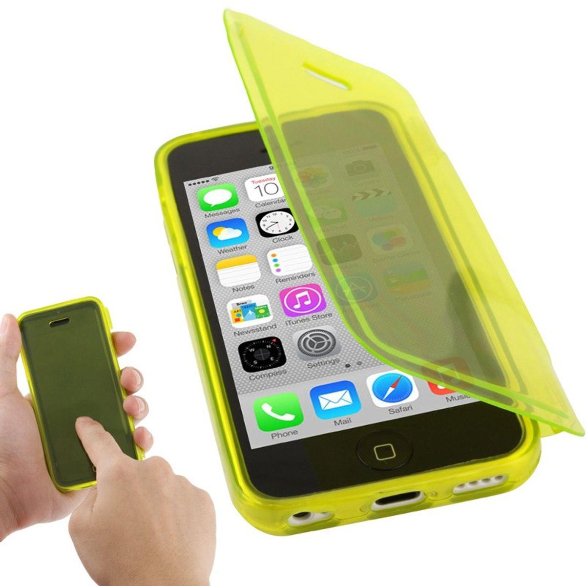Thumbnail - König Design Handyhülle Flip Quer für Handy iPhone 5c gelb (Apple iPhone 5c), Smartphone Hülle, Gelb