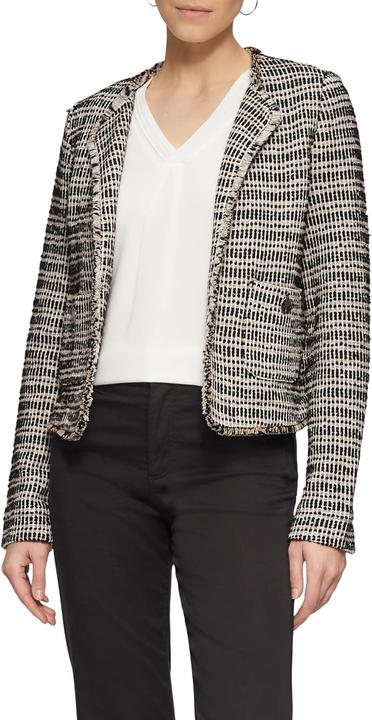 Produktbild s.Oliver Indoor-Jacke Kurze Jacke in Bouclé-Optik mit Fransenkante (42)