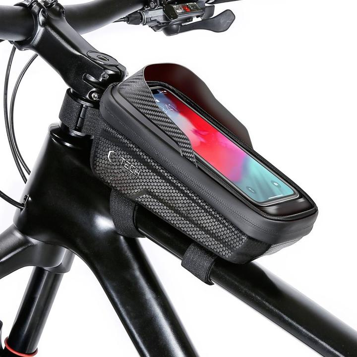 Produktbild Tech-Protect V2 bicycle bag with space for a 1l phone - black (1 l, Rahmentasche)