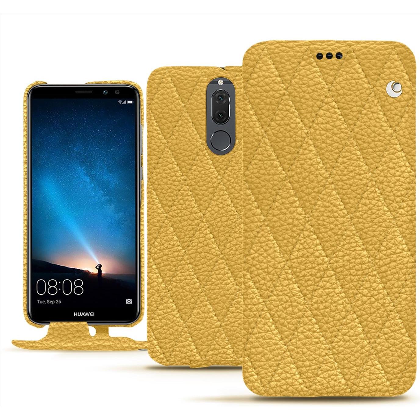 Noreve Lederschutzhülle vertikal (Huawei Mate 10 Lite), Smartphone Hülle, Orange