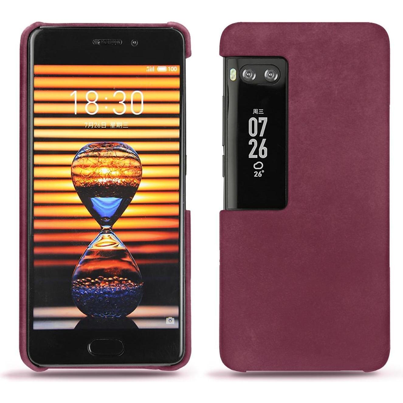 Noreve Lederschutzhülle (Meizu Pro 7 Plus), Smartphone Hülle, Violett