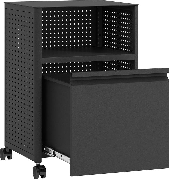 Produktbild En.Casa Rollcontainer Velvevn Stahl 54x40x36 cm Schwarz (39.50 x 35.50 x 54 cm)