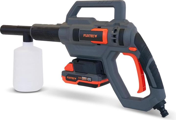 Actual product image Fuxtec 20V Akku Hochdruckreiniger FX-E1HDR20 SET mit 1 x Akku 2Ah, 1 x Ladegerät 1A (Rechargeable battery operated)