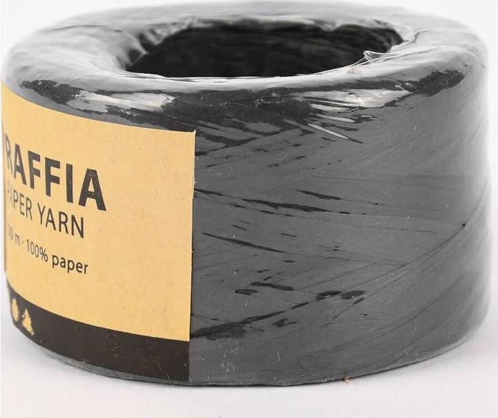 Actual product image Creativ Company Paper Tape Raffia 8 mm x 100 m, Black (Gift ribbon, 1 x)