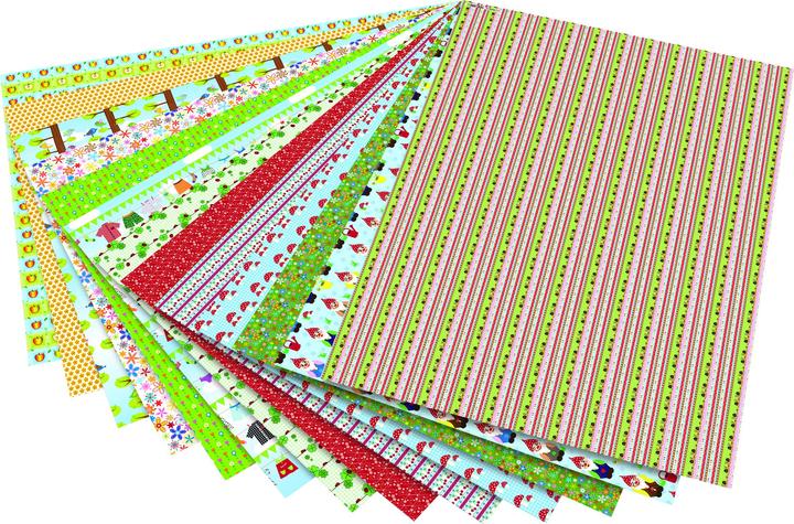 Image du produit Folia Carton à motif "Jardin", 500 x 700 mm, 270 g/qm (270 g/m²)