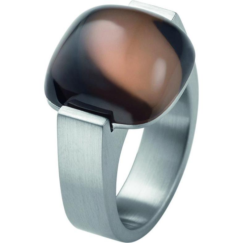 Xen, Ring, Ring mit 15x15mm grossen Rauchquarz Cabochon, (51)