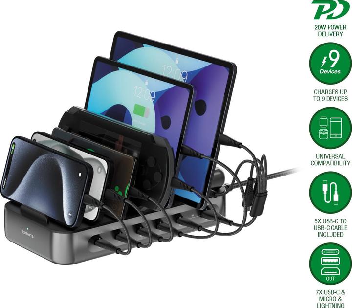 Produktbild 4smarts Ladestation Team (100 W, 6 Ports)