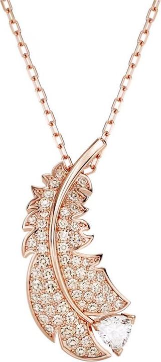 Swarovski Nice Necklace Feather White Rose Gold (Swarovski Metal, 38 - 43 cm)