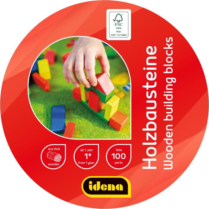 Produktbild Idena Holzbausteine im Eimer 100er FSC100%