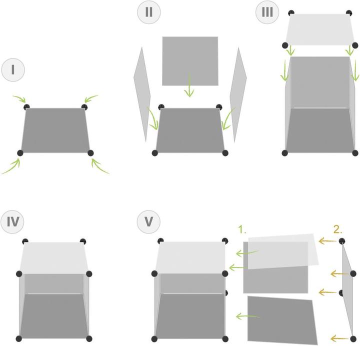Actual product image tectake Boltless shelving 9 boxes with doors (112 x 37 x 112 cm)