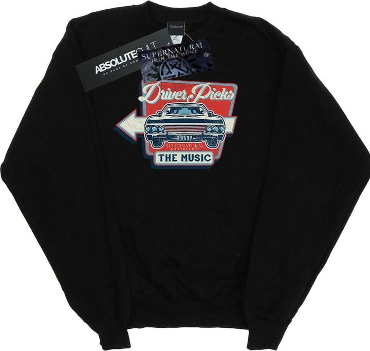 Actual product image Supernatural Mens Driver Picks The Music Sweatshirt (S)