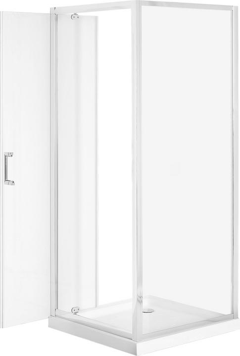 Actual product image Beliani Tempered glass shower enclosure 90 x 90 x 185 cm silver DARLI (90 cm, 90 cm, 185 cm)
