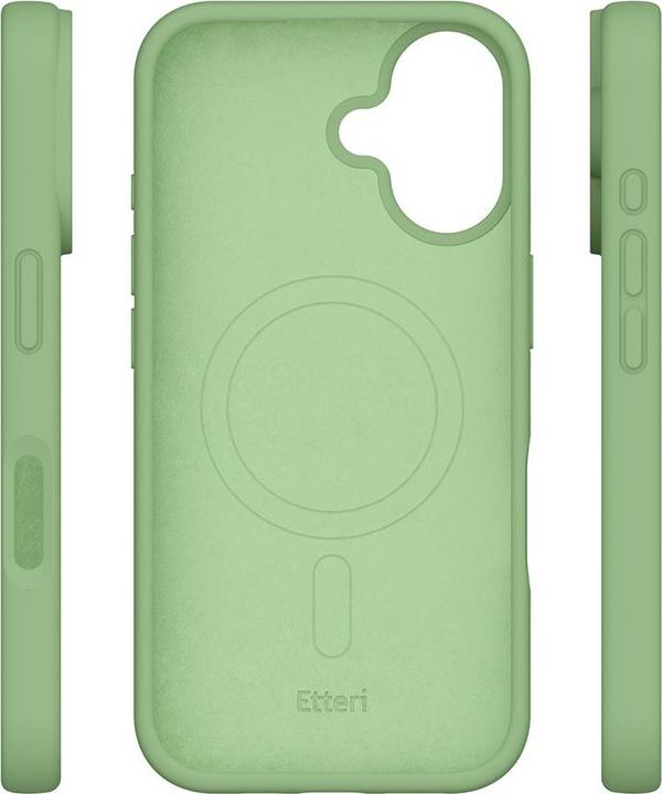 Actual product image Etteri Silicone Mag case for iPhone 16 6,1" light green (Apple iPhone 16)