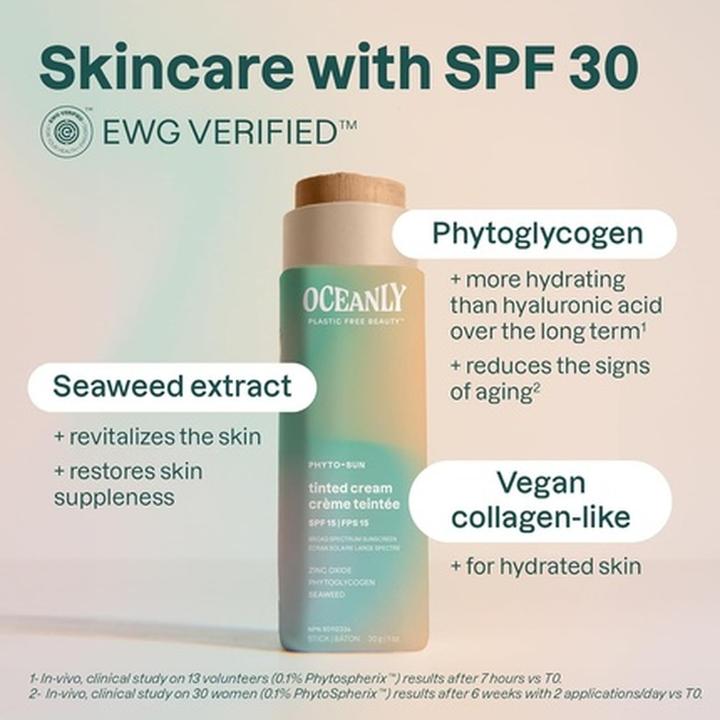 Immagine prodotto Attitude Oceanly Tinted Face Cream Stick with SPF 30 EWG Verified (Stick solare, SPF 30)