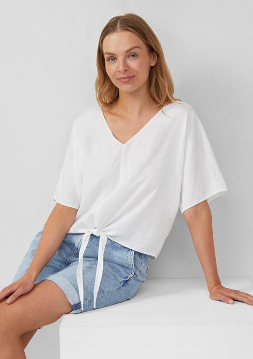 Immagine prodotto s.Oliver Bluse Verkürzte Leinenmix-Bluse im Relaxed Fit (46)