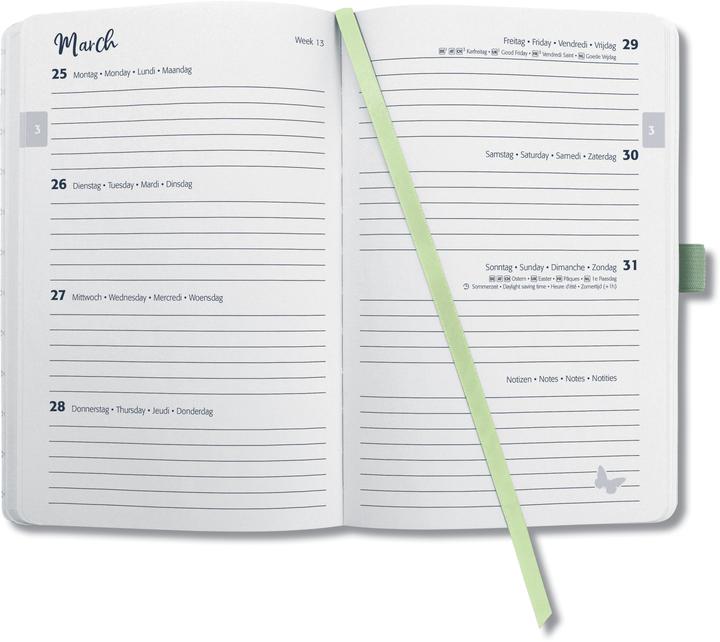 Produktbild Jolie Agenda Beauty 2026 J6353 1W/2S green monstera ML A5 (A5, Deutsch, Niederländisch, Französisch, Englisch)