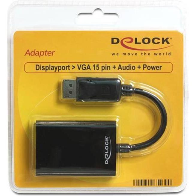 Thumbnail - Delock DP zu (VGA, 12 cm), Data + Video Adapter, Schwarz