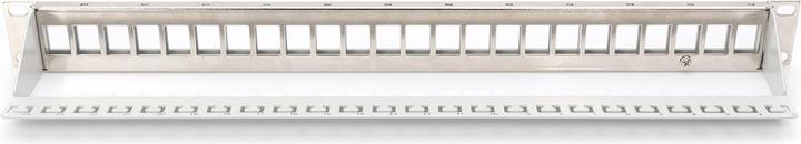 Produktbild Digitus Modular Patch Panel geschirmt 24-port Blank 1HE Rack Mount Farbe Grau transp. Beschriftungsfeld