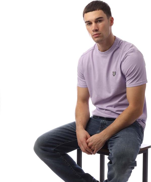 Actual product image Lyle and Scott Mens Natural Dyed Crew Neck T-Shirt (L)